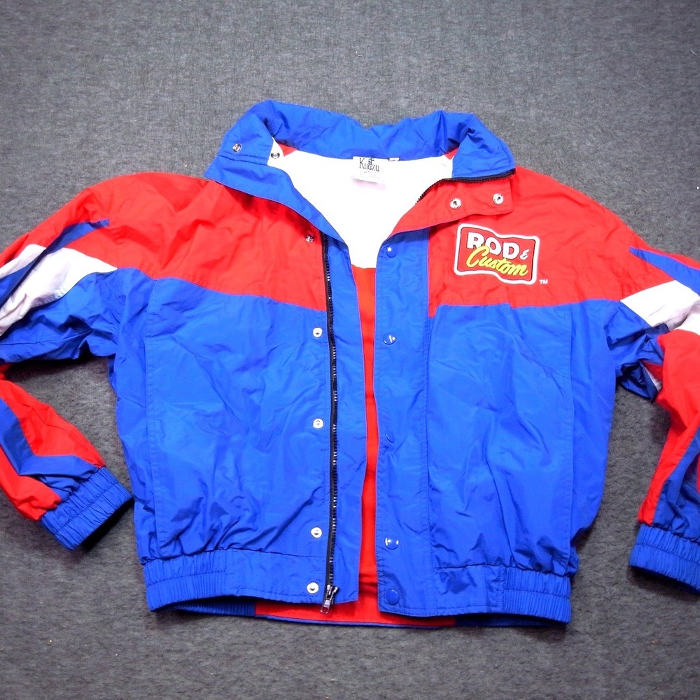 Vintage Racing Jacket Rod And Custom Mens Small Red Blue Americruise 1998 Tour